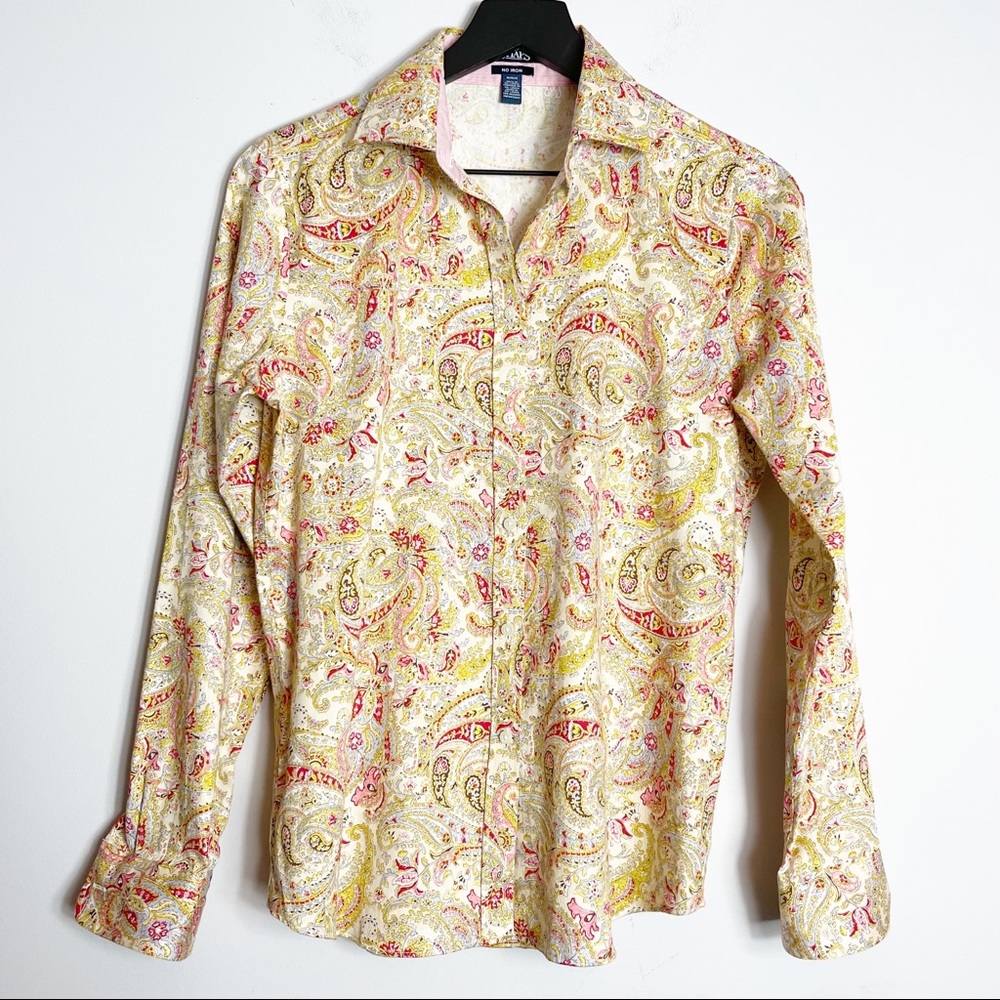 Chaps M Long Sleeve Button Down Floral Print Shirt